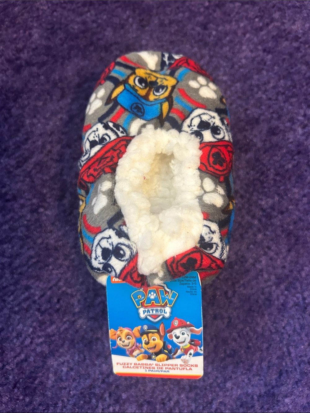 Paw patrol fuzzy babba slipper socks